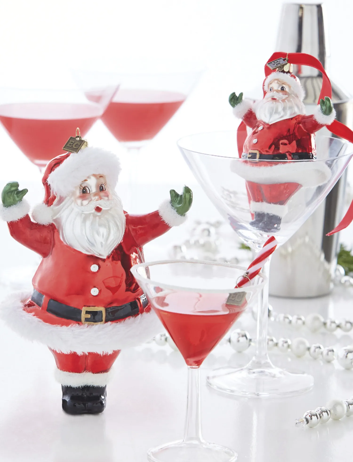 Hot The Jolly Christmas Shop Raz Eric Cortina 4.75" Or 7.5" Large Retro Santa Glass Christmas Ornament