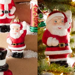 Sale The Jolly Christmas Shop Raz Eric Cortina 3.5" Or 8" Waving Santa Blow Mold Glass Christmas Ornament