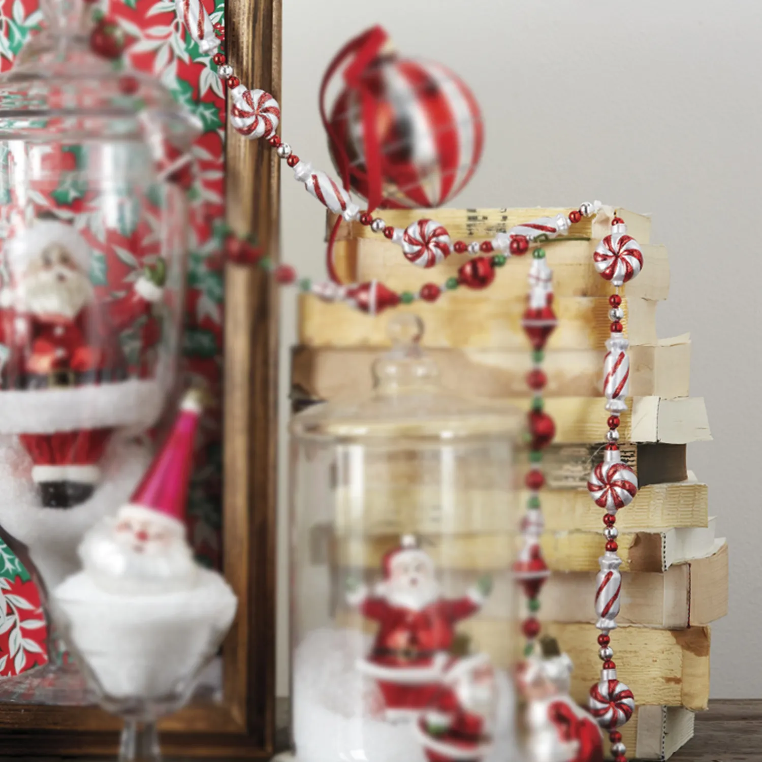 Sale The Jolly Christmas Shop Raz Eric Cortina 3' Peppermint Candy Glass Christmas Tree Garland G4253136