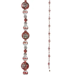 Best The Jolly Christmas Shop Raz Eric Cortina 6' Red And Silver Reflector Glass Christmas Tree Garland G4353160