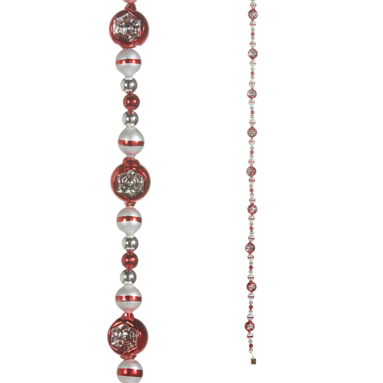 Best The Jolly Christmas Shop Raz Eric Cortina 6' Red And Silver Reflector Glass Christmas Tree Garland G4353160