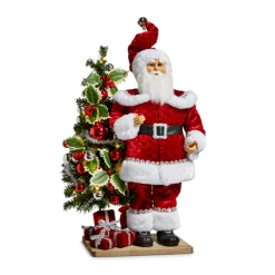 Best The Jolly Christmas Shop Raz Eric Cortina 24" Traditional Jeweled Santa With Lighted Christmas Tree Figure 4415628