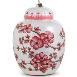 Online The Jolly Christmas Shop Raz Eric Cortina Large 8" Pink Ginger Jar Glass Christmas Ornament 4353143