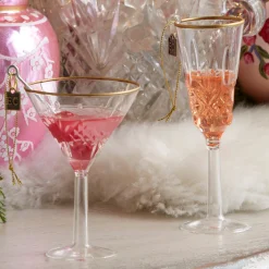 Outlet The Jolly Christmas Shop Raz Eric Cortina Pink Martini Or Champagne Glass Christmas Ornament