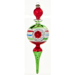 The Jolly Christmas Shop Raz Eric Cortina Vintage Finial Reflector Glass Christmas Ornament 4220231