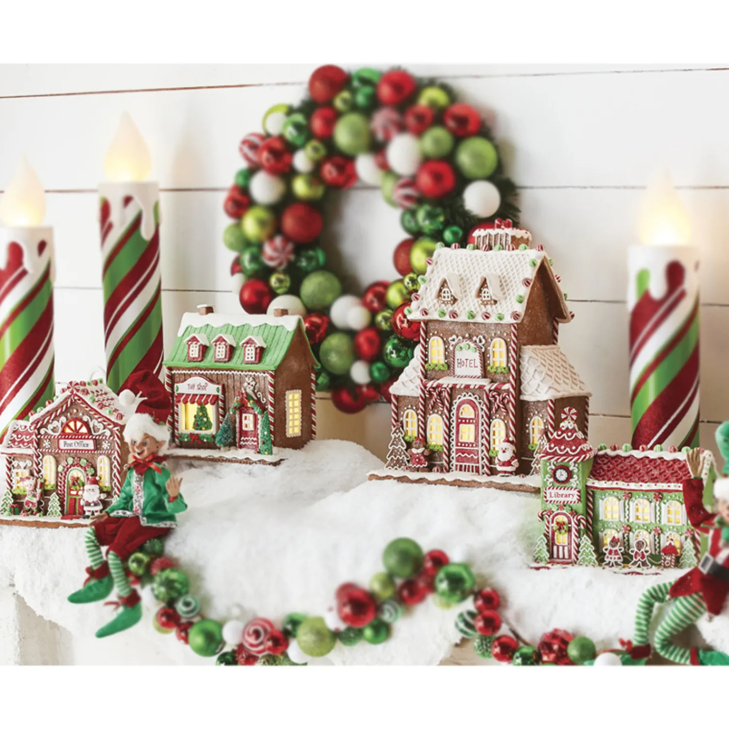 Outlet The Jolly Christmas Shop Raz Gingerbread LED Lighted Town Building Christmas Decoration