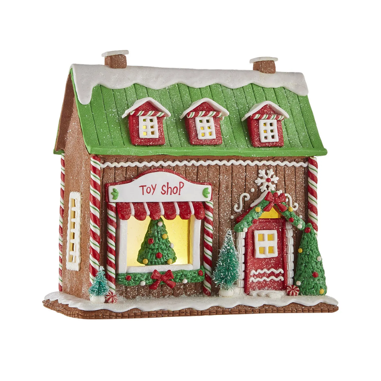 Outlet The Jolly Christmas Shop Raz Gingerbread LED Lighted Town Building Christmas Decoration