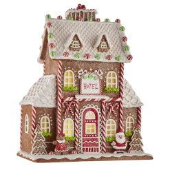 Outlet The Jolly Christmas Shop Raz Gingerbread LED Lighted Town Building Christmas Decoration