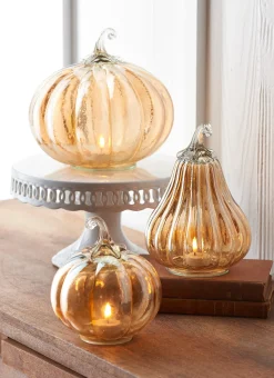 Sale The Jolly Christmas Shop Raz Glass Pumpkins Fall Or Halloween Decoration