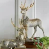 Best The Jolly Christmas Shop Raz Gold Deer With Christmas Wreath Figure Set Of 2 4211148