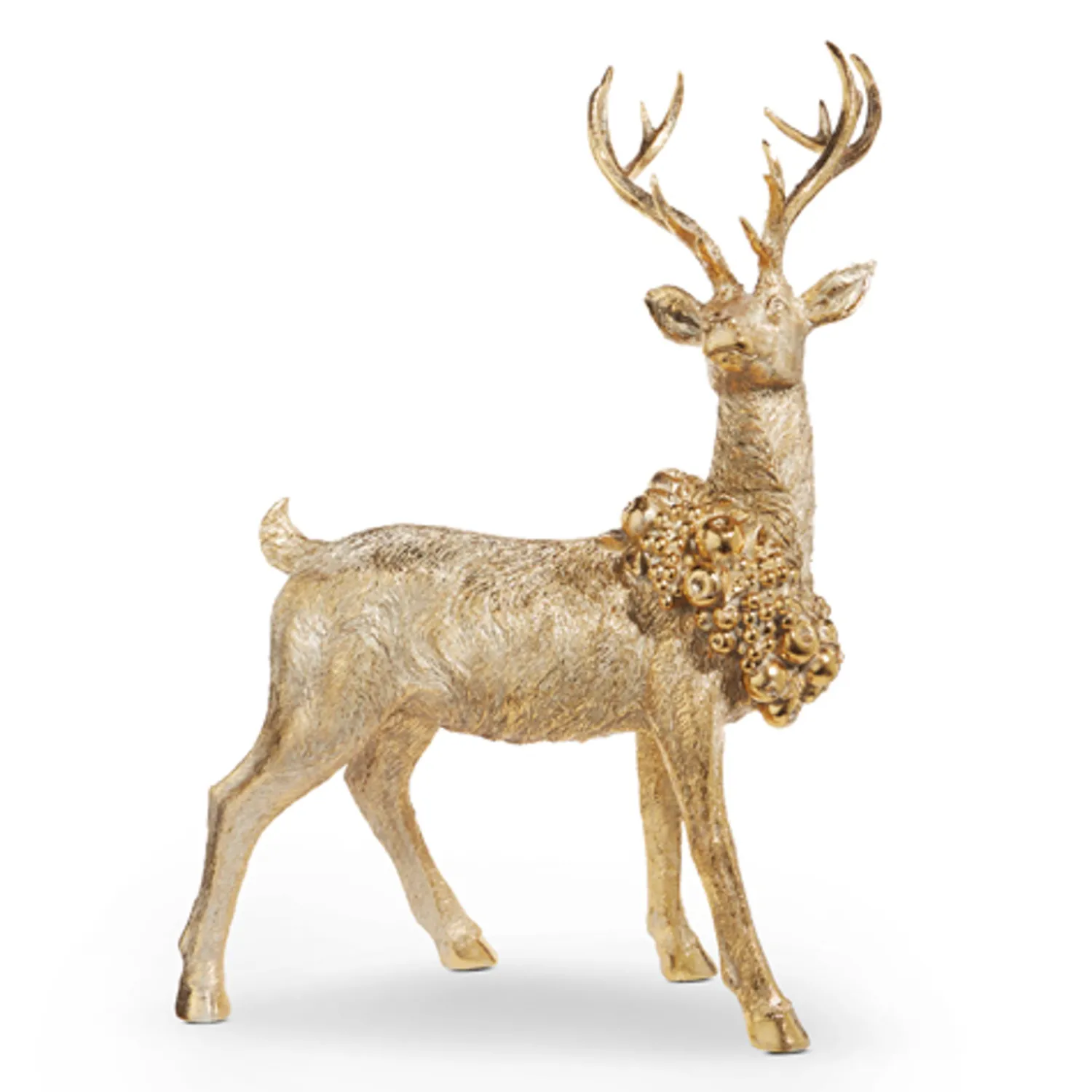 Clearance The Jolly Christmas Shop Raz Gold Large Laying Or Standing Deer With Wreath Christmas Decoration