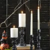 Discount The Jolly Christmas Shop Raz High Shine Black Pillar Or Taper Halloween Candle Holders