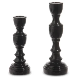 Discount The Jolly Christmas Shop Raz High Shine Black Pillar Or Taper Halloween Candle Holders