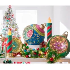 Clearance The Jolly Christmas Shop Raz Large Retro Reflector Ornament Lighted Christmas Decoration