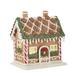 Discount The Jolly Christmas Shop Raz LED Lighted 8.5" Holiday Spice Gingerbread House Christmas Decoration 4116425
