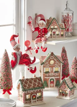 Hot The Jolly Christmas Shop Raz LED Lighted Holiday Spice Gingerbread House Christmas House Figure