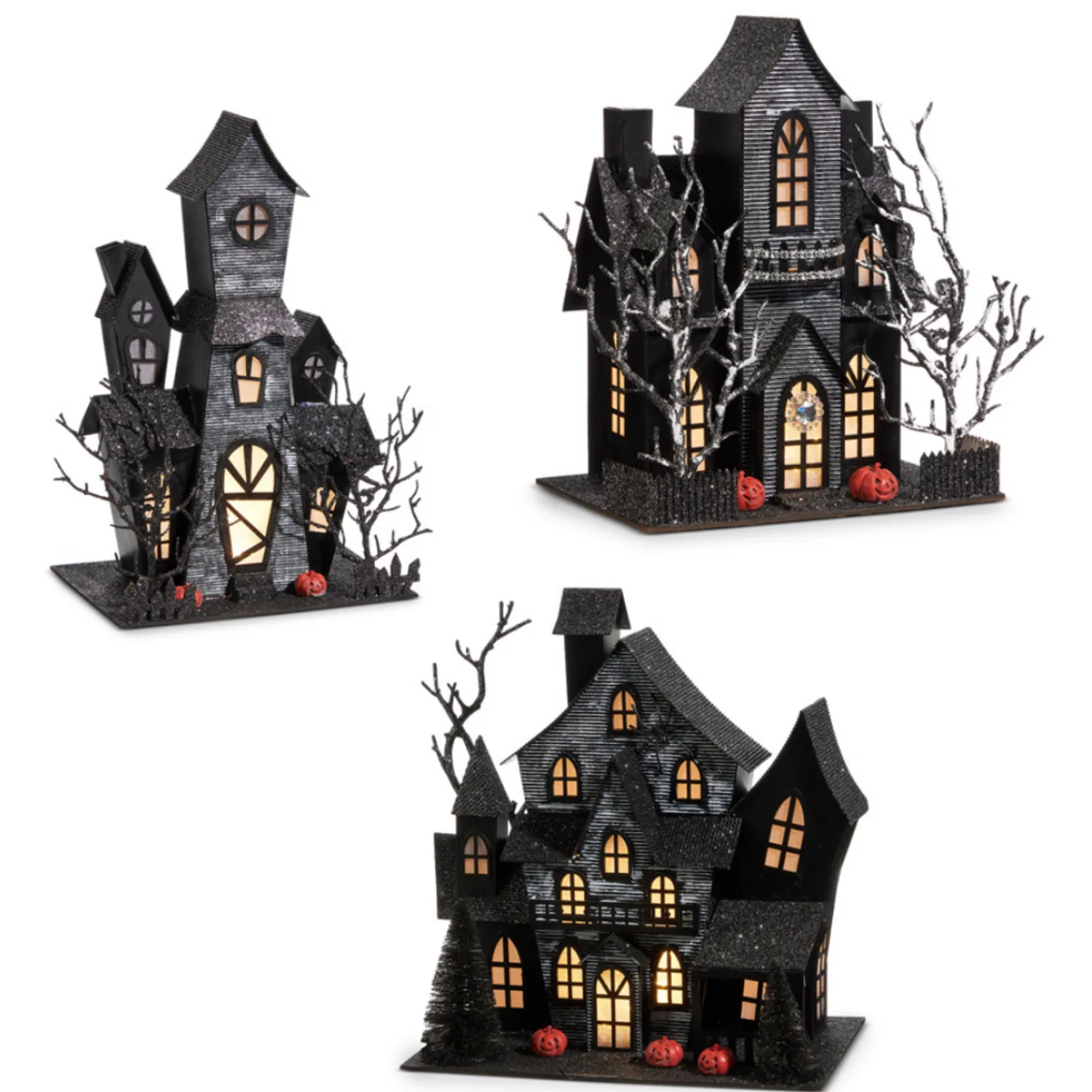 Discount The Jolly Christmas Shop Raz Lighted Black Haunted House Halloween Decorations