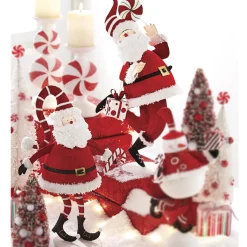 Best The Jolly Christmas Shop Raz Metal Candy Cane Santa Christmas Figure Decoration