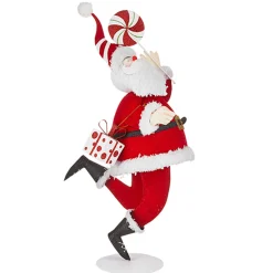 Best The Jolly Christmas Shop Raz Metal Candy Cane Santa Christmas Figure Decoration