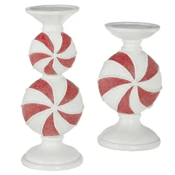 New The Jolly Christmas Shop Raz Peppermint Candy Christmas Candle Holder 4111132