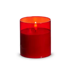 Discount The Jolly Christmas Shop Raz Pillar Battery Operated Flickering Candle In Red Glass