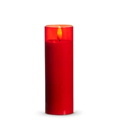 Discount The Jolly Christmas Shop Raz Pillar Battery Operated Flickering Candle In Red Glass