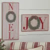 Hot The Jolly Christmas Shop Raz Red And White Striped Joy Or Noel Metal Framed Christmas Sign