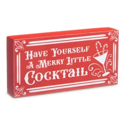 Outlet The Jolly Christmas Shop Raz Red High Shine Block Christmas Cocktail Sign