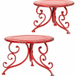 Hot The Jolly Christmas Shop Raz Red Iron Riser Christmas Home Decoration Set Of 2 3928899