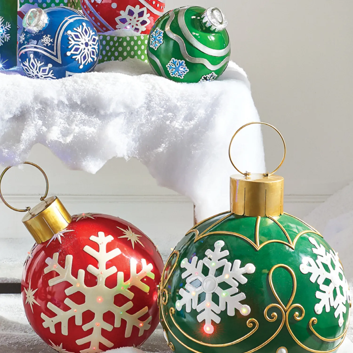 Clearance The Jolly Christmas Shop Raz Red Or Green LED Lighted Ornament Christmas Decorations
