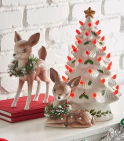 New The Jolly Christmas Shop Raz Retro Deer With Wreath Vintage Christmas Figure