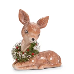 New The Jolly Christmas Shop Raz Retro Deer With Wreath Vintage Christmas Figure
