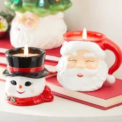 Hot The Jolly Christmas Shop Raz Santa Or Snowman Battery Operated Candle Christmas Decoration