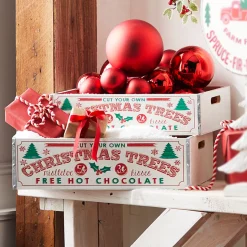 Online The Jolly Christmas Shop Raz Set Of 2 17.75" Christmas Tree Crates 4312378