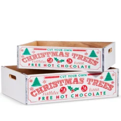 Online The Jolly Christmas Shop Raz Set Of 2 17.75" Christmas Tree Crates 4312378