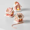 Sale The Jolly Christmas Shop Raz Set Of 3 3.25" Lighted Gingerbread House Christmas Ornament 4115522
