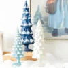 The Jolly Christmas Shop Raz Set Of 3 Blue And White Snowy Glass Christmas Trees 4222914