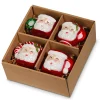 The Jolly Christmas Shop Raz Set Of 4 Boxed Santa Mug Glass Christmas Ornament 4352887