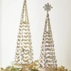 Discount The Jolly Christmas Shop Raz Set Of 2 Crystal Jeweled Tree With Gold Glitter Christmas Decoration 4213523