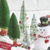 Clearance The Jolly Christmas Shop Raz Set Of 3 Frosted Bottle Brush Trees With Ornaments Christmas Decoration 4215566