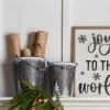 Discount The Jolly Christmas Shop Raz Set Of 2 Galvanized Buckets With Trees Christmas Decorations 4355001