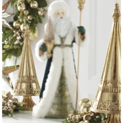 Sale The Jolly Christmas Shop Raz Set Of 2 Gold Leaf Christmas Tree Decoration 4210224