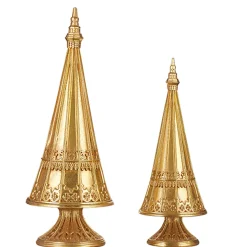 Sale The Jolly Christmas Shop Raz Set Of 2 Gold Leaf Christmas Tree Decoration 4210224