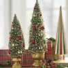 Online The Jolly Christmas Shop Raz Set Of 2 Green Bottle Brush Tree With Ornaments In Gold Urn 4215502
