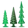 Best The Jolly Christmas Shop Raz Set Of 3 Green Glass Trees Christmas Decoration 4322913