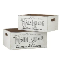 Best The Jolly Christmas Shop Raz Set Of 2 Main Lodge Crate Christmas Decoration 4111294