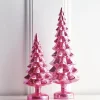 The Jolly Christmas Shop Raz Set Of 2 Pink Metallic Glass Christmas Tree Decoration 4222938