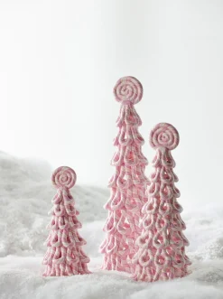 Online The Jolly Christmas Shop Raz Set Of 3 Pink Peppermint Christmas Trees 4316051