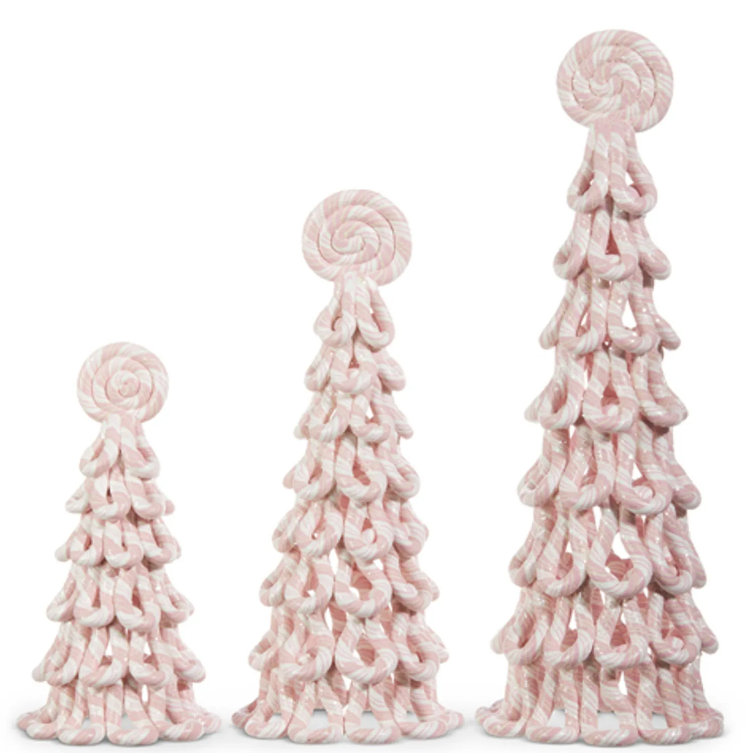 Online The Jolly Christmas Shop Raz Set Of 3 Pink Peppermint Christmas Trees 4316051