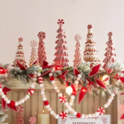 Online The Jolly Christmas Shop Raz Set Of 3 Pink Peppermint Christmas Trees 4316051